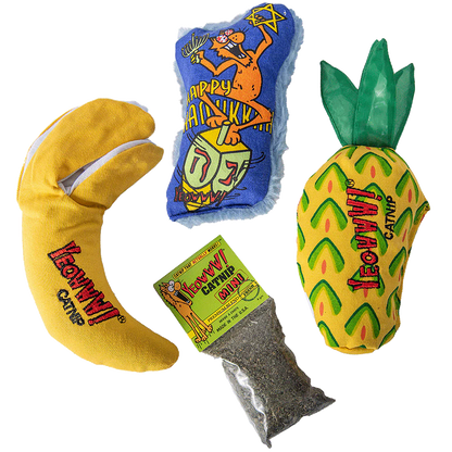 Yeowww! Cat Catnip Dreidel Krinkle Bundle