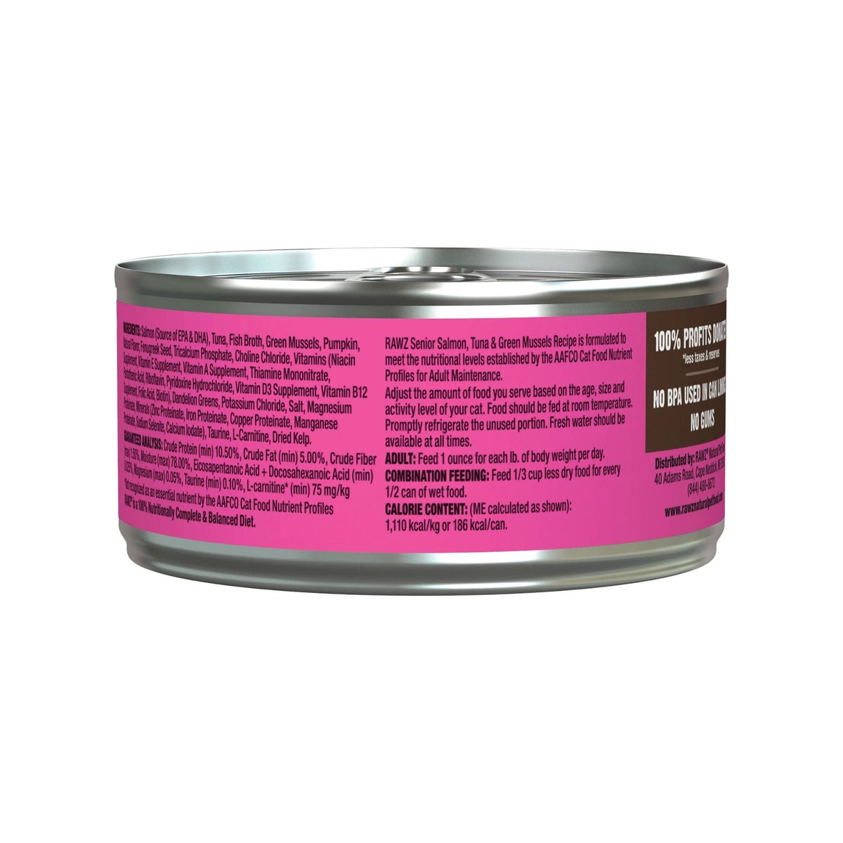 Rawz Senior Cat Salmon Tuna Green Mussels Pate 5.5oz. (Case of 24)