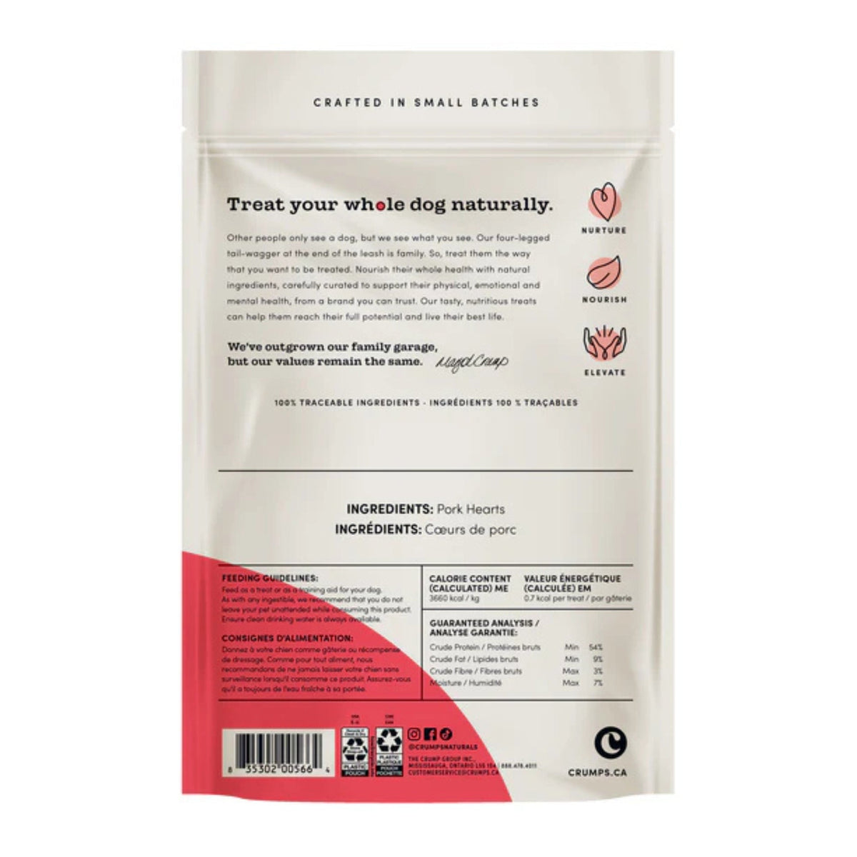 Crumps Dog 1.9oz. Mini Trainers Freeze-dried Pork Hearts