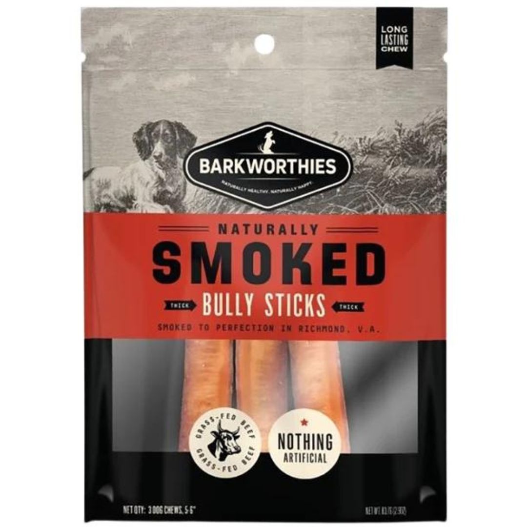 Barkworthies Dog Smoked Bully Thick 6 Inch 3 Pack Default Title