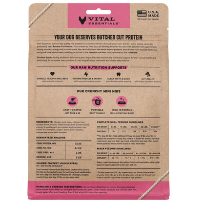 Vital Essentials Dog Freeze-Dried Raw Grain Free Chicken Entree Mini Nibs 5.5oz.