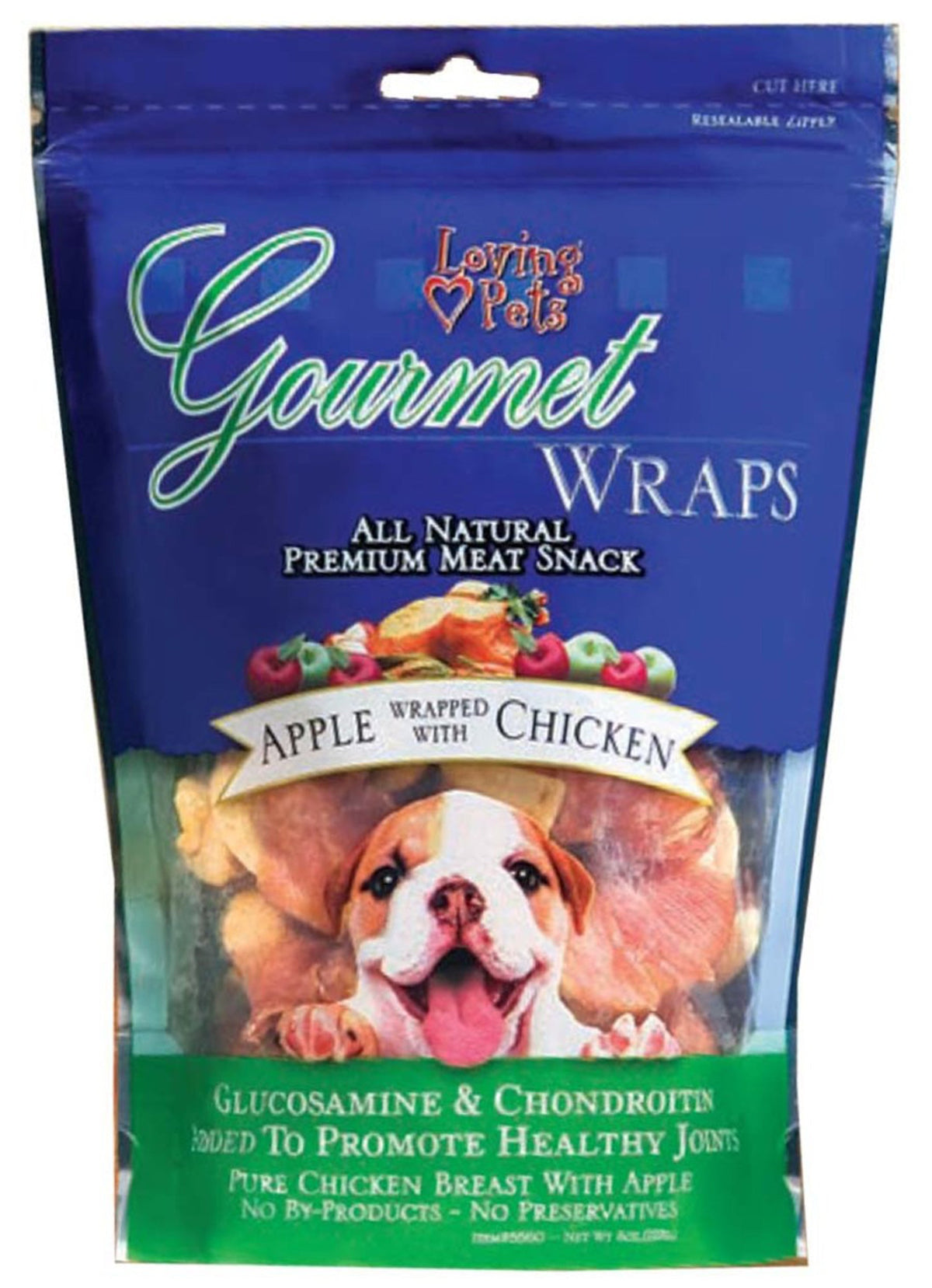 Loving Pets Gourmet Wraps Apple Wrapped with Chicken Dog Treat 6oz