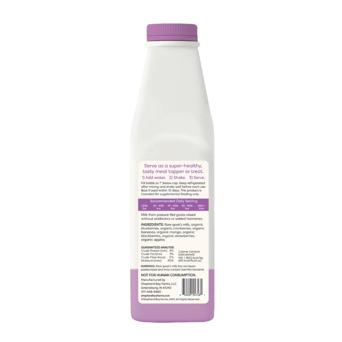 Shepherd Boy Farms Dog & Cat Freeze-Dried Raw Goat Milk Super Fruit 16oz.