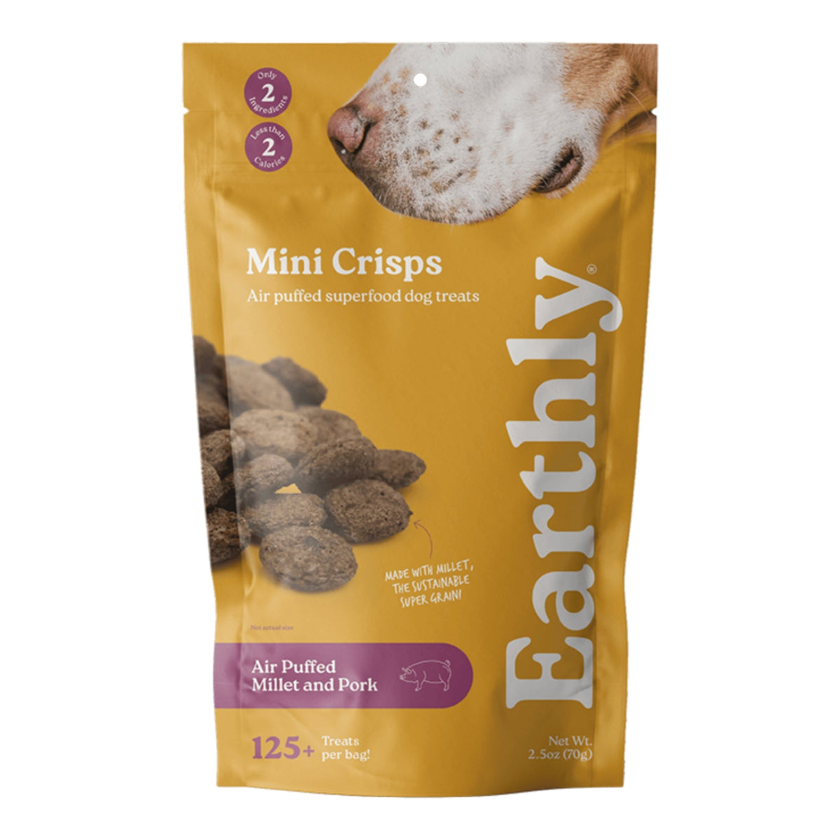 Earthly Dog Mini Crisps Millet & Pork 2.5oz.