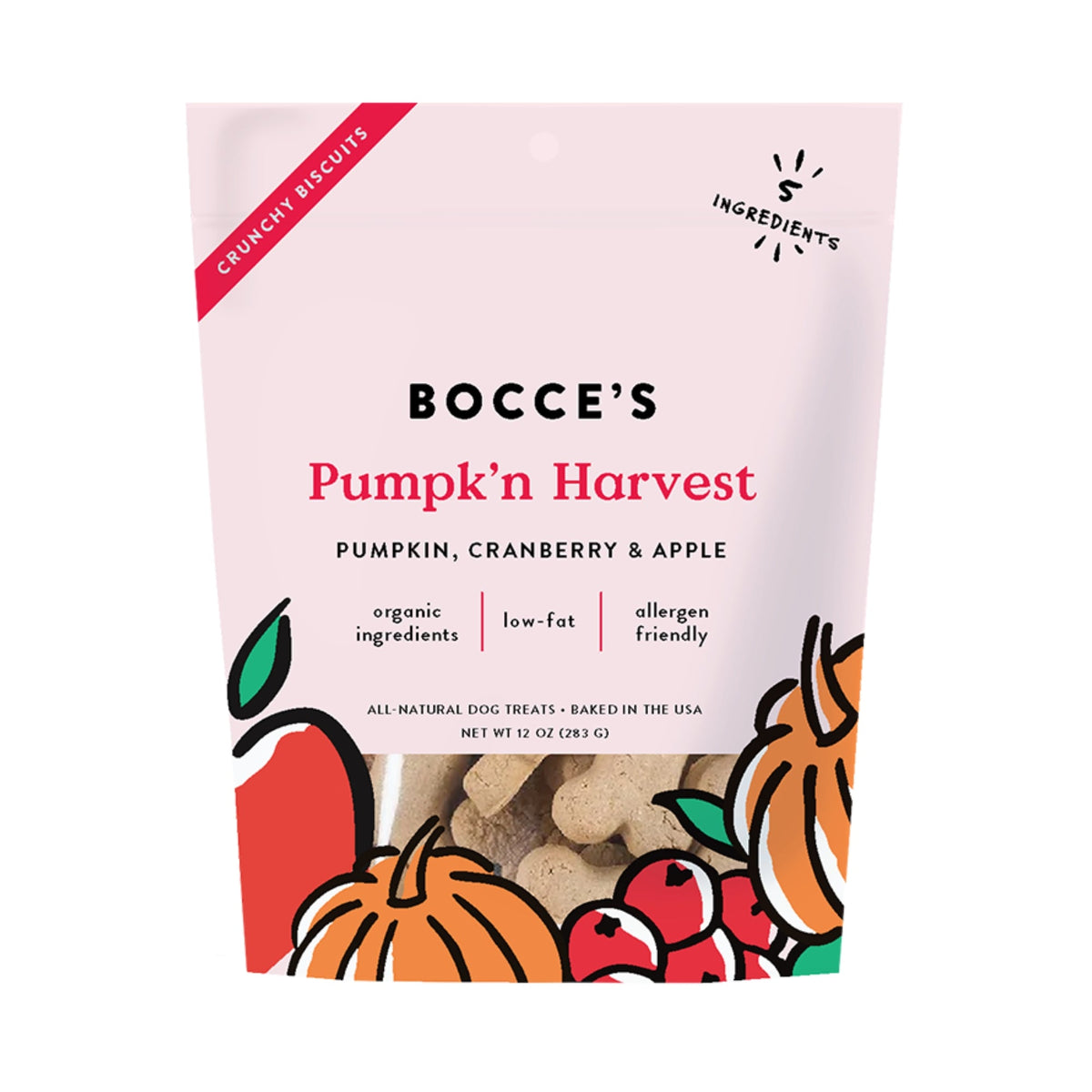 Bocce's Bakery Dog Small Batch Biscuits Pumpkin Harvest 12oz.