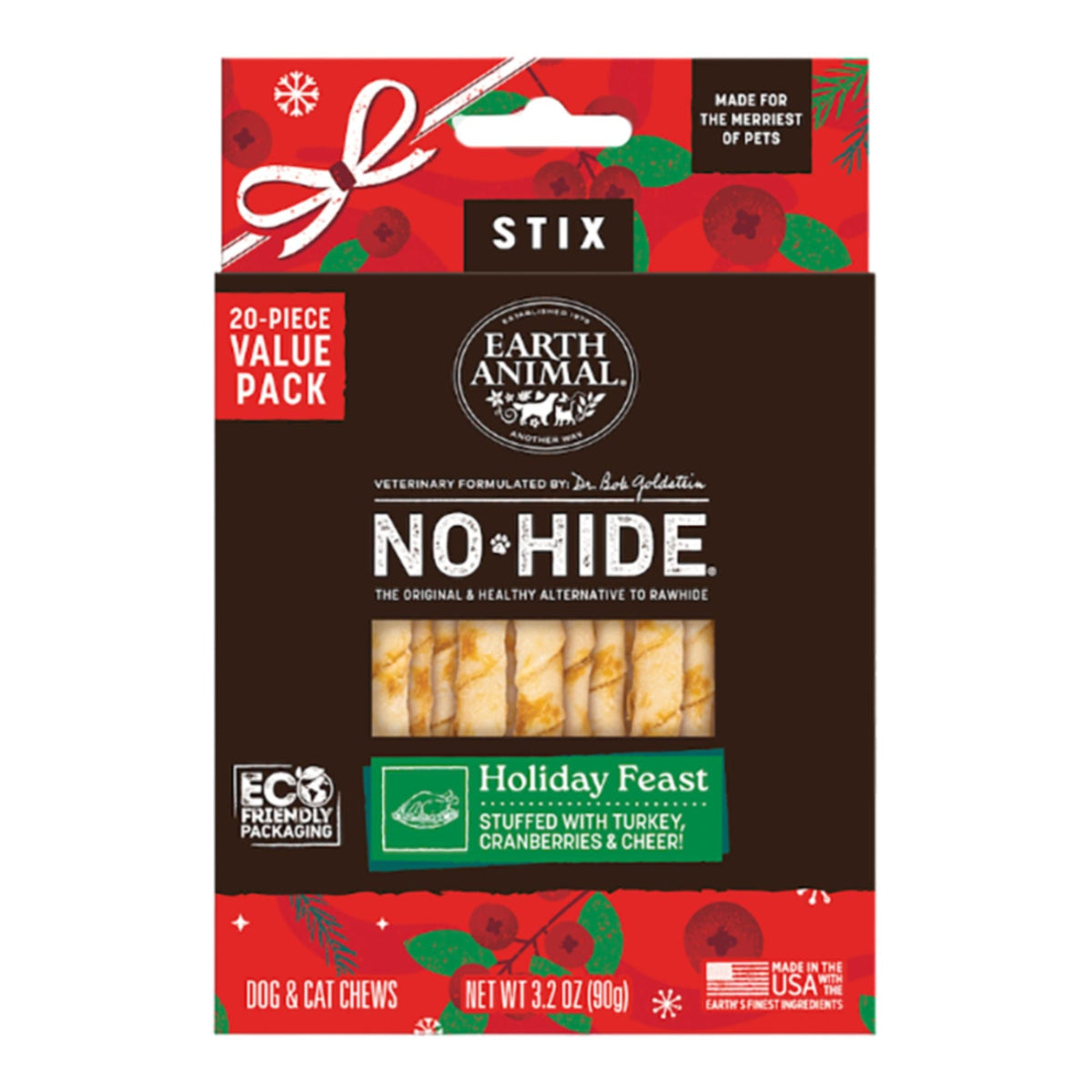 Earth Animal Dog No - Hide Seasonal Collection Holiday Feast - 20 Pack