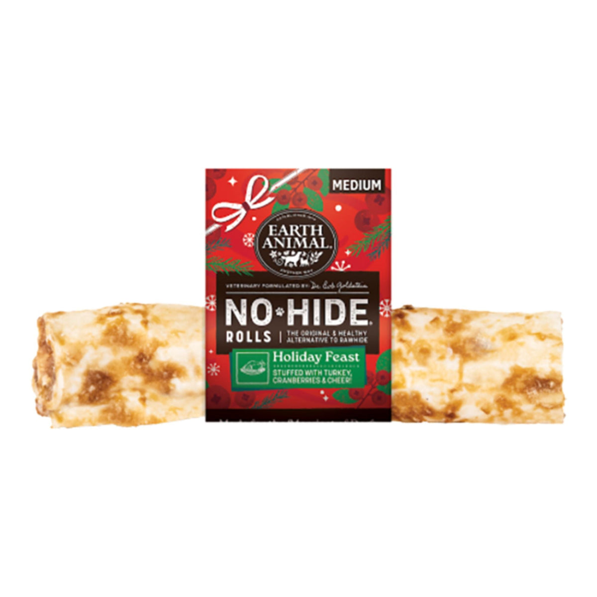Earth Animal Dog No - Hide Seasonal Collection Holiday Feast Rolls Medium - 10 Count
