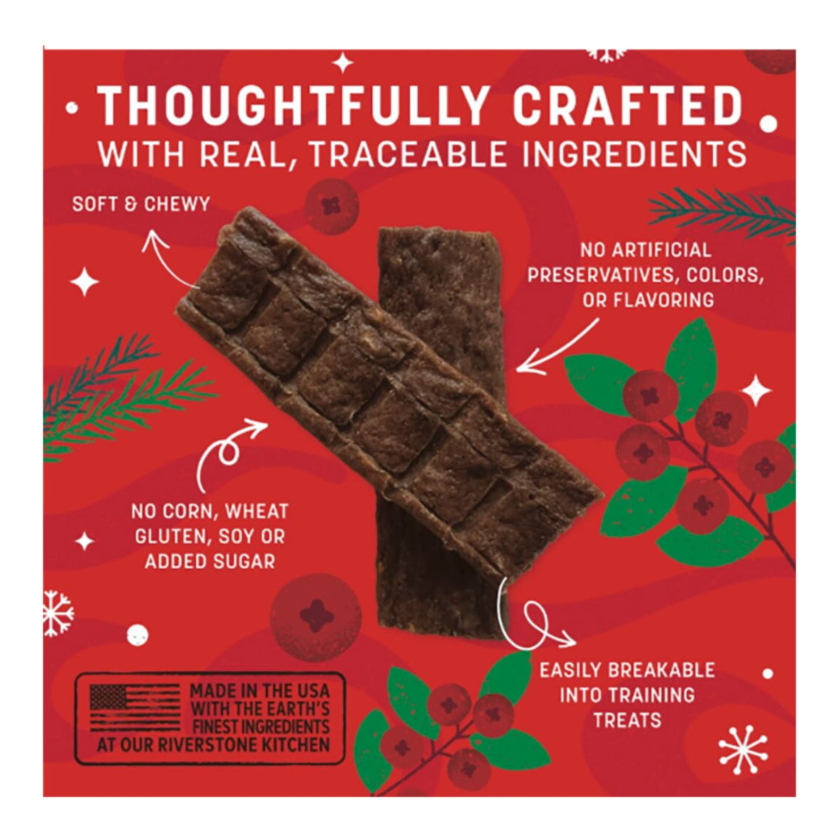Earth Animal Dog Wisdom Air - Dried Jerky Holiday Feast Recipe 4oz.