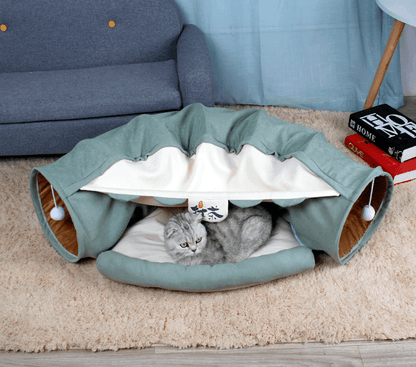 Feline Funhouse Interactive Cat Tunnel - Portable Play Toy For Cats, Rabbits, And Ferrets