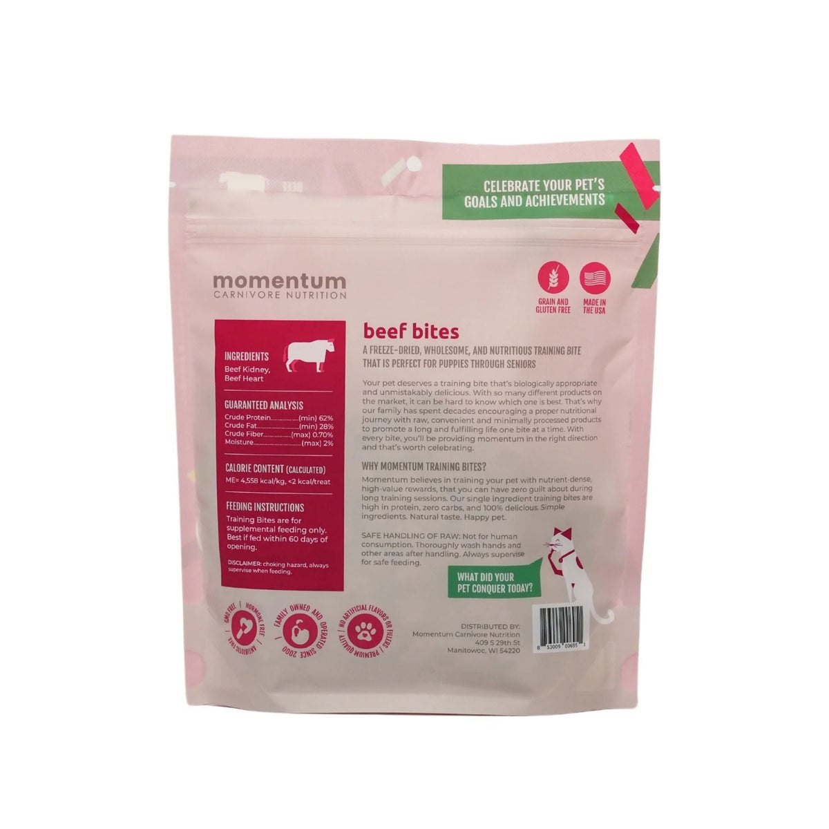 Momentum Carnivore Nutrition Dog 2.5oz. Beef Training Bites