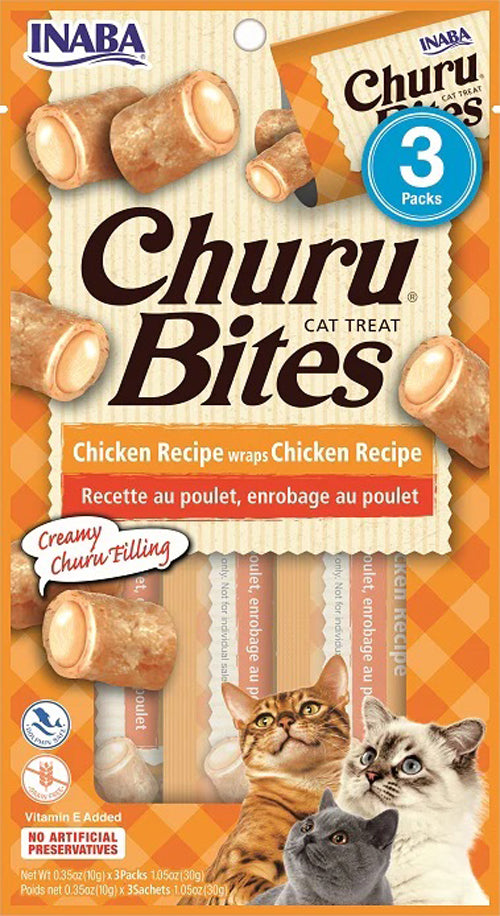 Inaba Cat Churu Bite Chkn Wrap Chicken 6Ct-1.05Oz
