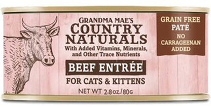 Grandma Mae's Grain Free Cat & Kitten Pates Beef 24ea/2.8oz