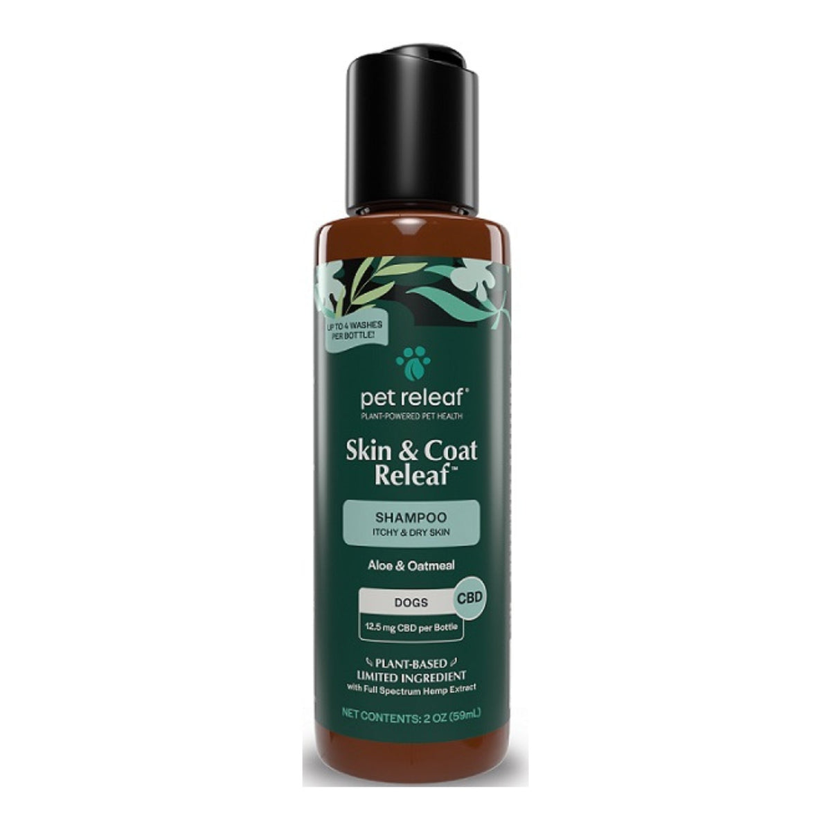 Pet Relief Skin & Coat 2oz./40 Itchy &  Dry Shampoo CBD Travel Size