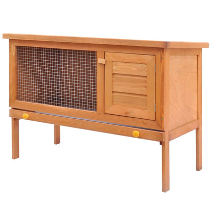 vidaXL Rabbit Hutch Bunny Cage with Pull Out Tray Enclosure Solid Pine Wood