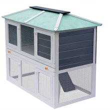 vidaXL Rabbit Hutch Bunny Cage with Pull Out Tray Rabbit Enclosure Solid Wood