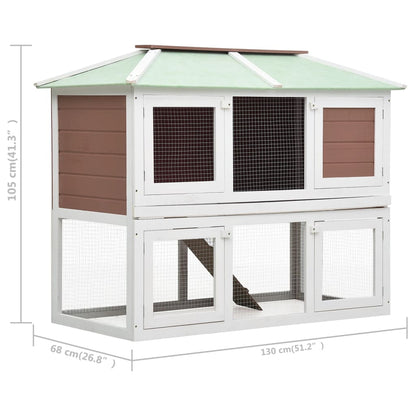 vidaXL Rabbit Hutch Bunny Cage with Pull Out Tray Rabbit Enclosure Solid Wood