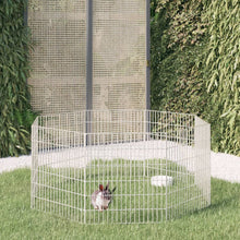 vidaXL Free Range Animal Enclosure 8-Panel 21.3"x23.6" Galvanized Iron