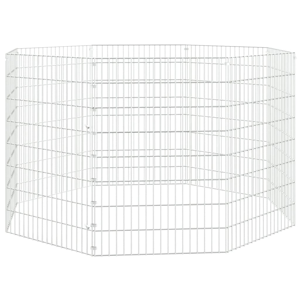 vidaXL Free Range Animal Enclosure 8-Panel 21.3"x31.5" Galvanized Iron