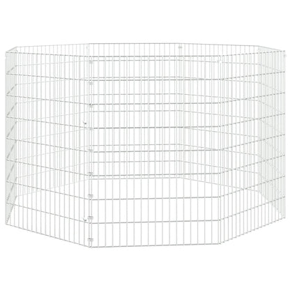 vidaXL Free Range Animal Enclosure 8-Panel 21.3"x31.5" Galvanized Iron