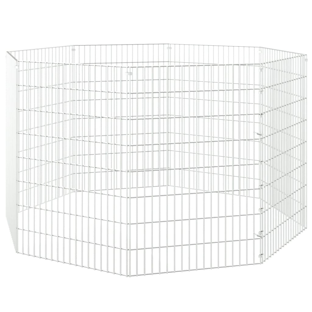 vidaXL Free Range Animal Enclosure 8-Panel 21.3"x31.5" Galvanized Iron