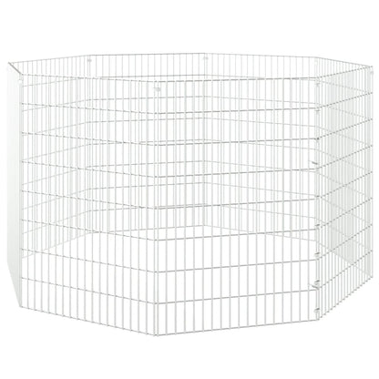 vidaXL Free Range Animal Enclosure 8-Panel 21.3"x31.5" Galvanized Iron