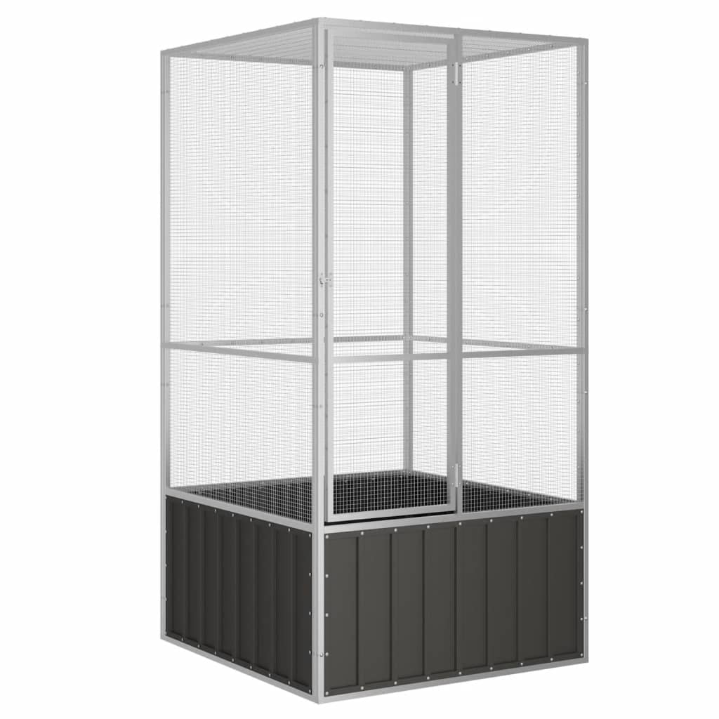 vidaXL Bird Cage Outdoor Bird Aviary Budgie Cage for Yard Galvanized Steel