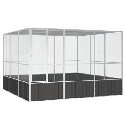 vidaXL Bird Cage Outdoor Bird Aviary Budgie Cage for Yard Galvanized Steel