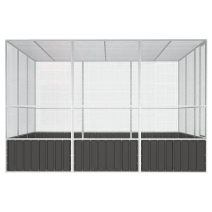 vidaXL Bird Cage Outdoor Bird Aviary Budgie Cage for Yard Galvanized Steel