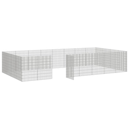 vidaXL Free Range Animal Enclosure 24-Panel 21.3"x31.5" Galvanized Iron