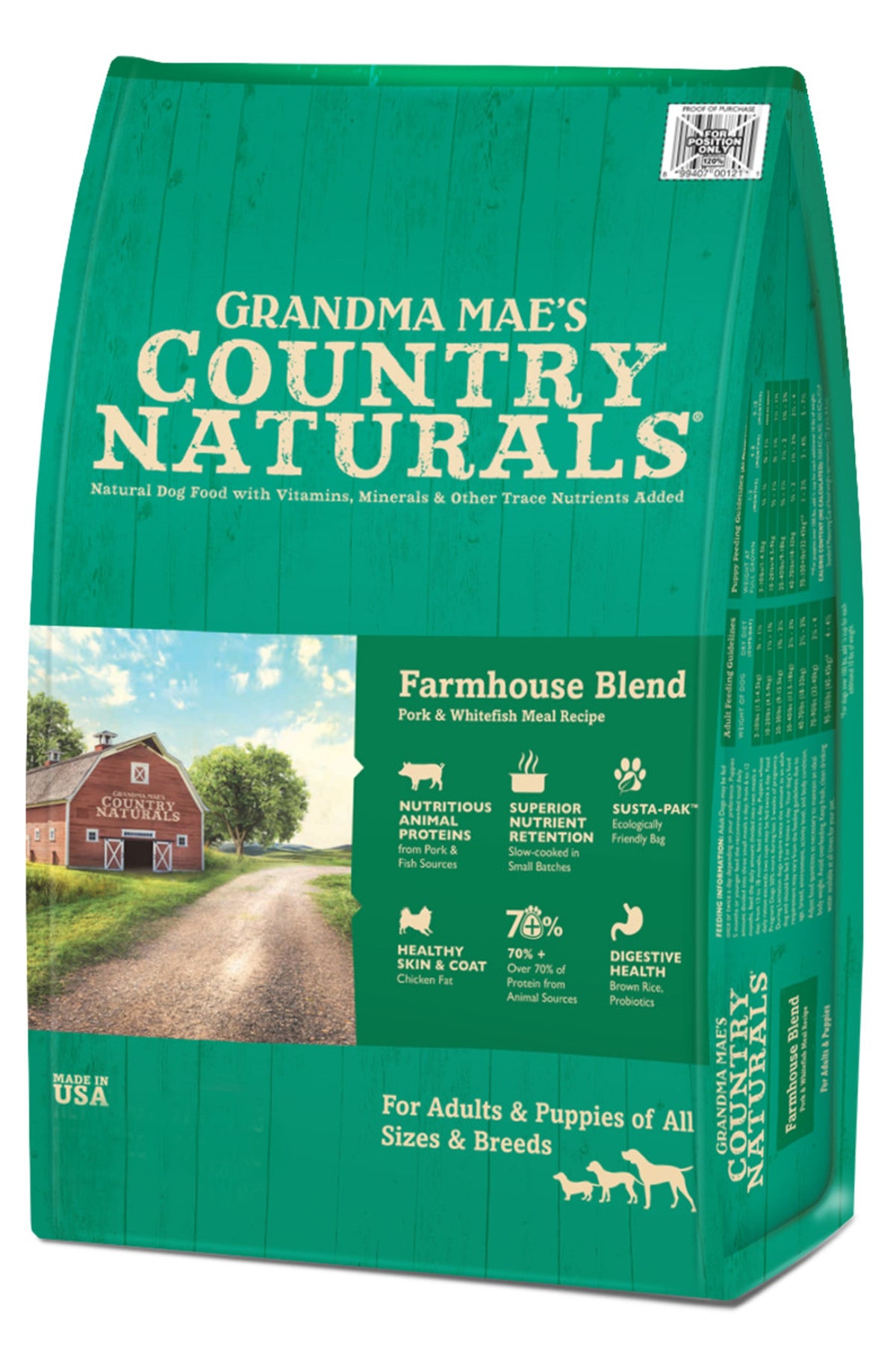 Grandma Mae's Country Naturals Premium All Natural Dog Food Pork 14lb