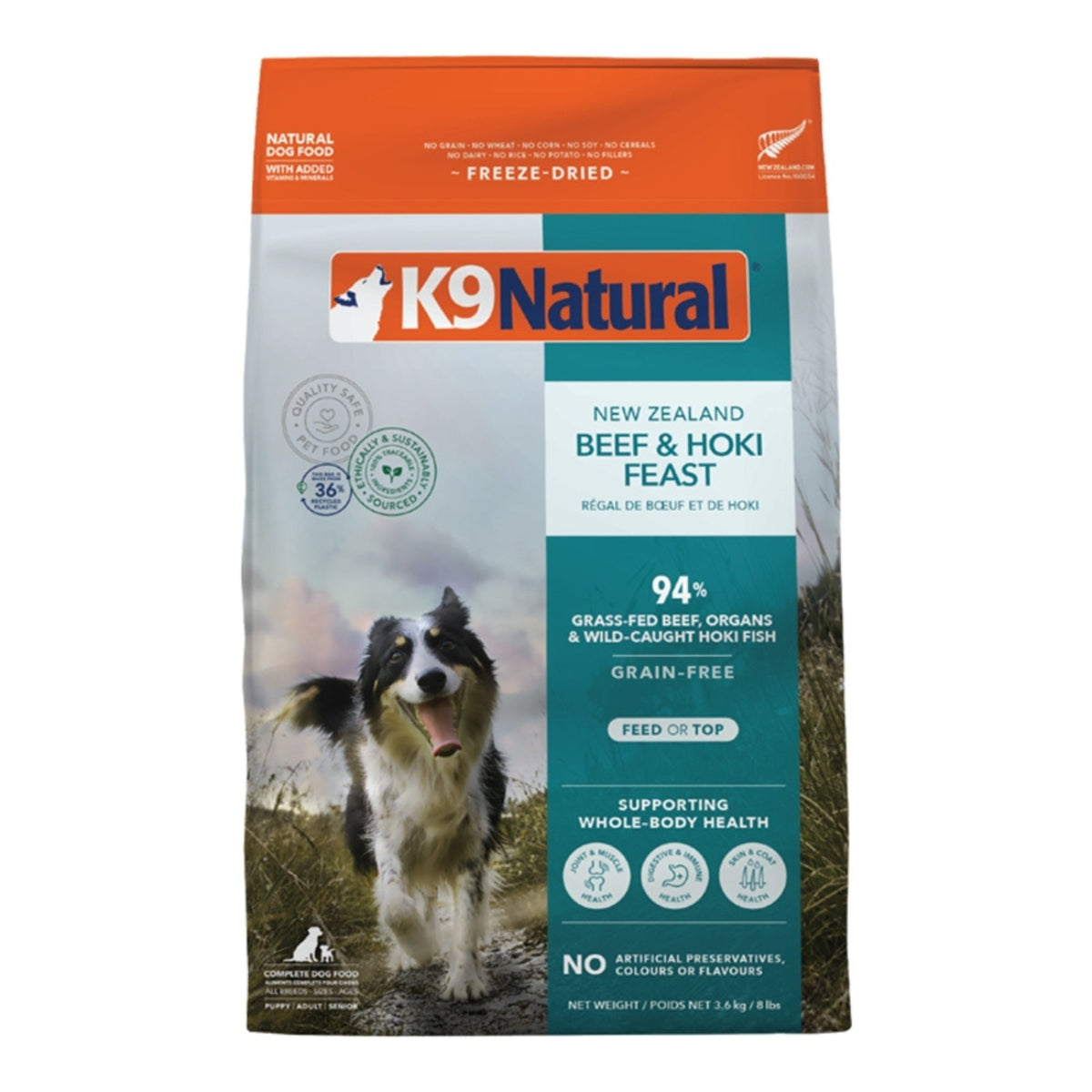 K9 Natural Dog Freeze Dried Beef & Hoki 8Lb