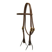AJ Tack Oiled Harness Leather Straight Browband Headstall