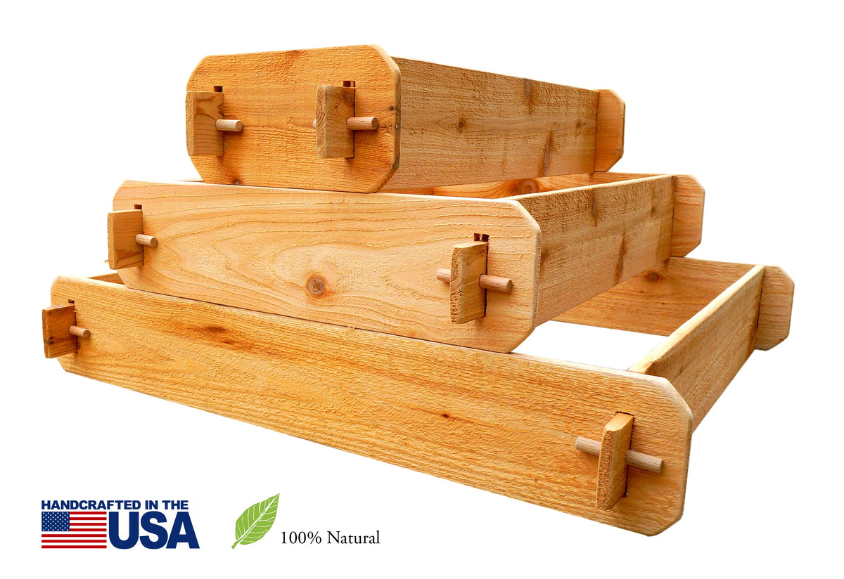 Timberlane Gardens Raised Garden Bed Kit 3 Tiered Pyramid (1x3 2x3 3x3) Select Cedar Elevated Planter