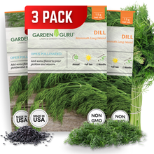 Garden Guru Long Island Mammoth Dill Seeds 3-Pack - Non-GMO