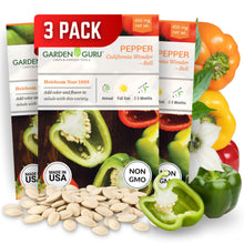 Garden Guru California Wonder Bell Pepper Seeds 3-Pack - Non-GMO
