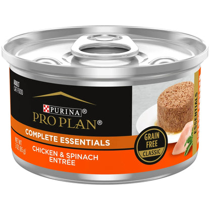Pro Plan Complete Essentials Chicken and Spinach Grain Free Wet Cat Food 3oz can