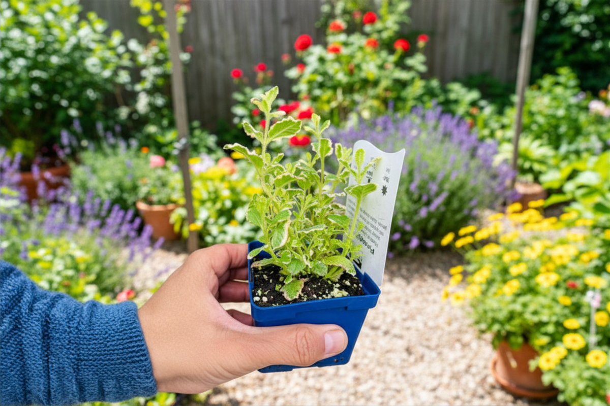 Organic Pineapple Mint Herb Plant, Variegated, 2-4 Inches, Mentha suaveolens 'Variegata' Live Starter