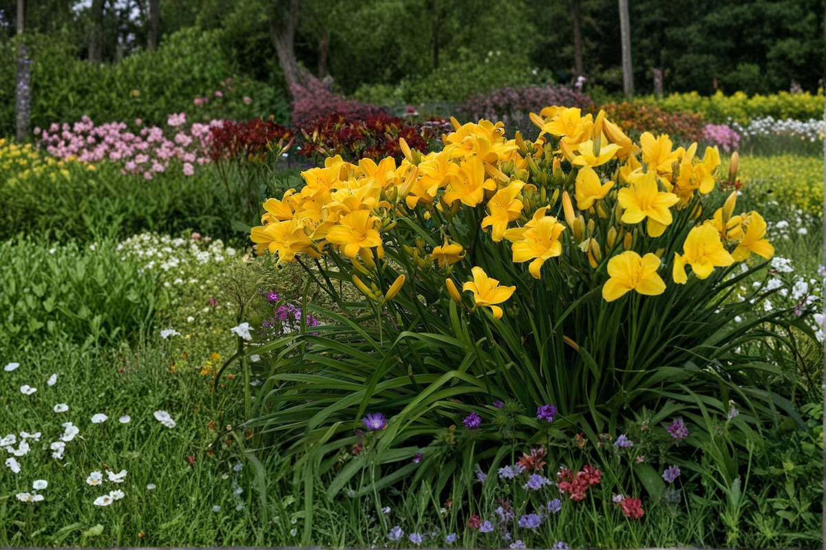 Buttered Popcorn Daylily Bare Root Plants - Yellow Flower Perennial, Hemerocallis, Easy Care Garden Border, Set of 3