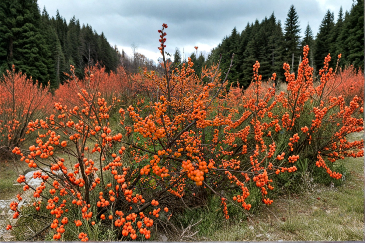 Winterberry ‘Winter Gold’ Live Plant – 4-Inch Ilex verticillata Shrub with Bright Orange Berries for Fall Winter Garden Landscape