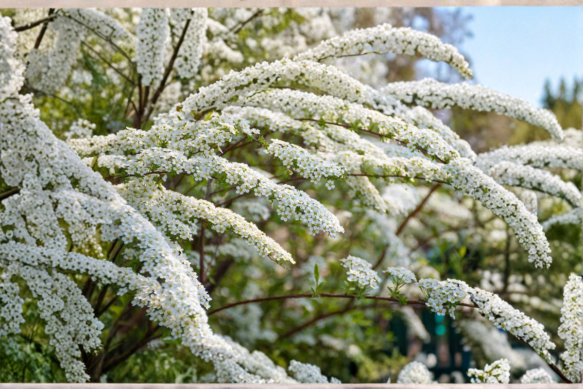 White Spirea Live Plant 3 Gallon - Cascading White Flowers Shrub for Hedges & Garden Borders Spiraea spp.