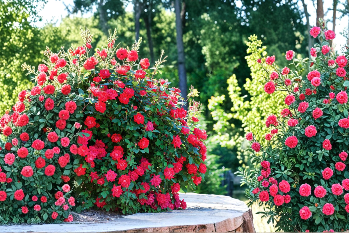 Double Knock Out Red Rose Bush – 1 Gallon Flowering Shrub for Garden Landscape, Bright Red Blooms, Full Sun, Easy Care Rosa 'Knock Out'