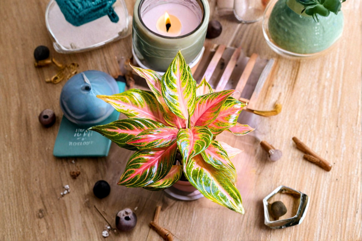 Aglaonema Panama Pink Live Plant – Pink Variegated Chinese Evergreen Indoor Houseplant, Tropical Decorative Foliage