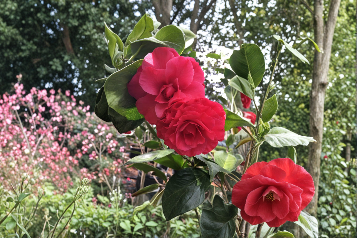 Japanese Camellia ‘Helen Bower’ Live Plant – 1 Gallon Pink Flowering Evergreen Shrub, Camellia japonica