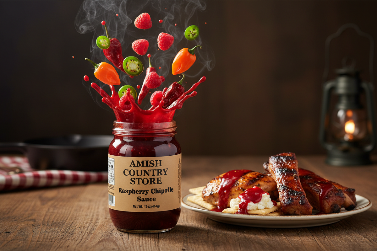 Raspberry Chipotle Sauce | Sweet Heat Glaze & Dip | 16 oz