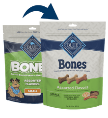 Blue Buffalo Blue Bones Crunchy Dog Biscuits Small Bones with Real Meat (16oz)