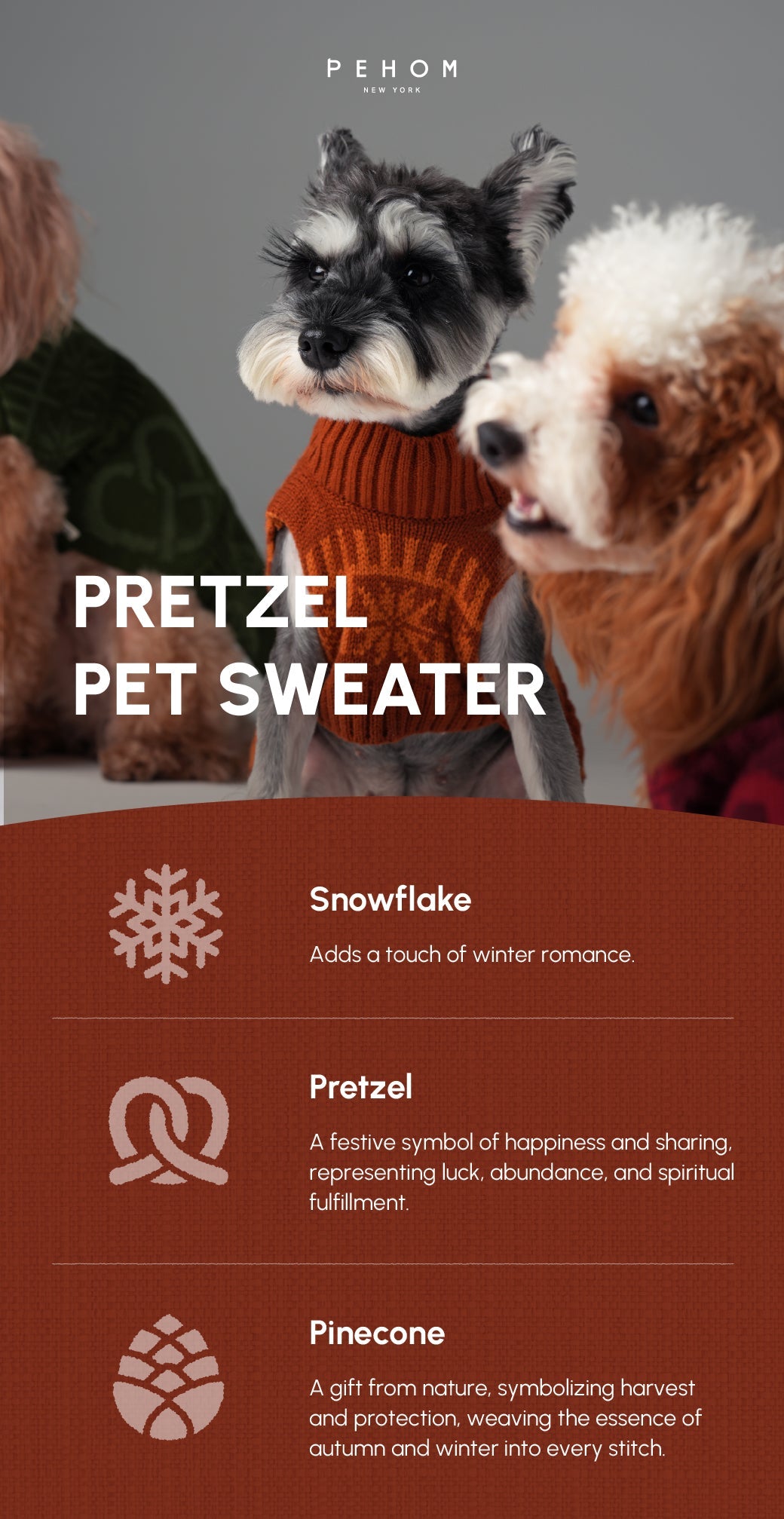Pretzel Pet Sweater - Toffee Orange