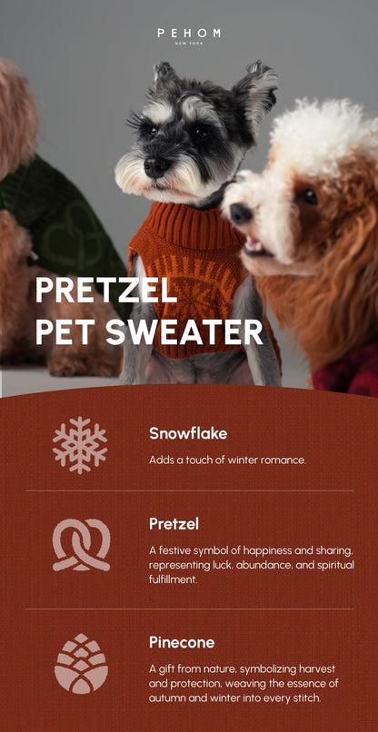 Pretzel Pet Sweater - Toffee Orange