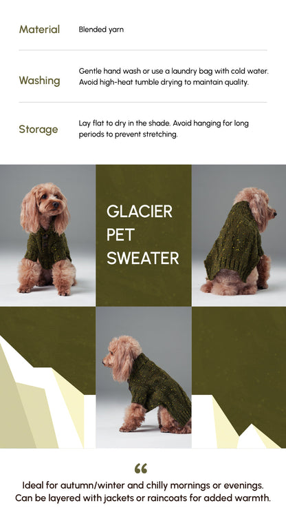 GLACIER PET SWEATER - OLIVE GREEN