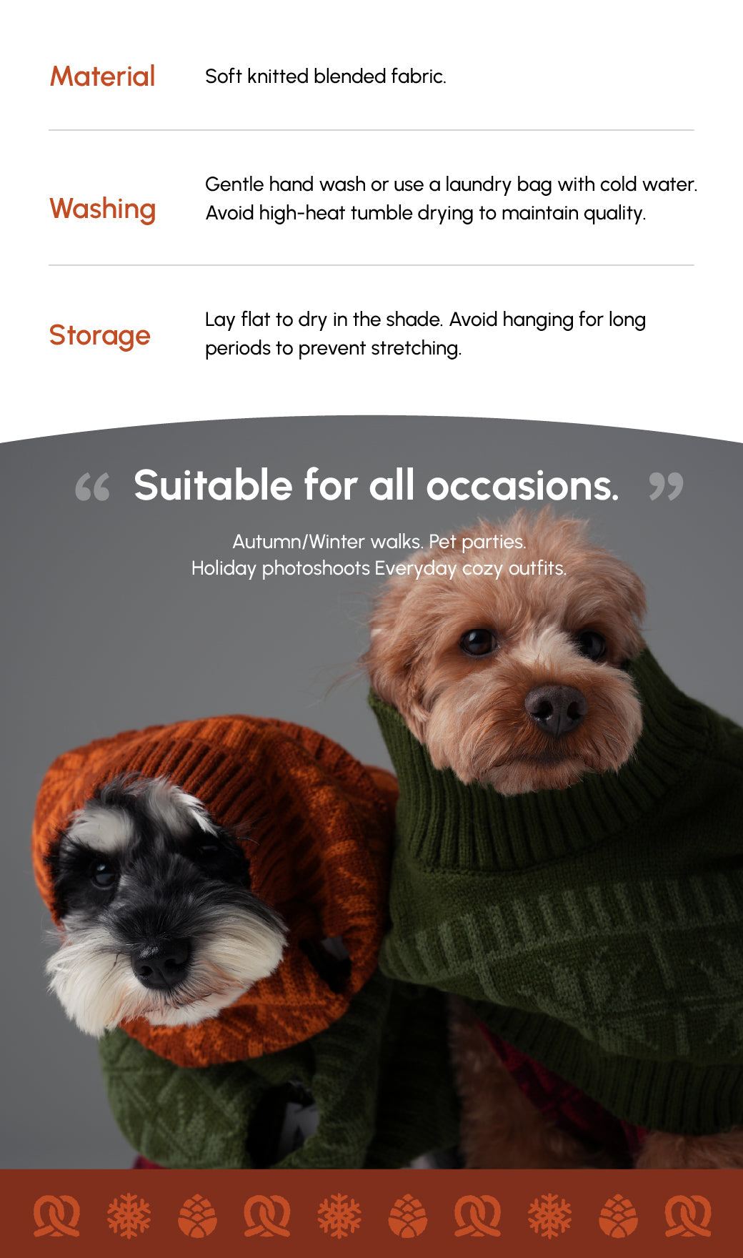 Pretzel Pet Sweater - Toffee Orange