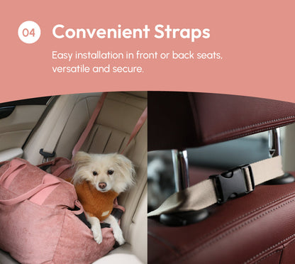 Puff Guard Dog Car Seat - Pink